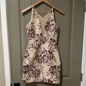 DRESS THE POPULATION Brocade Mesh Dress XS